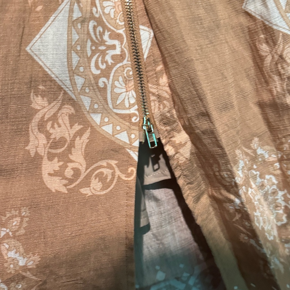 C. Luce Tan Printed Long Sleeve Midi Dress - Picture 7 of 12